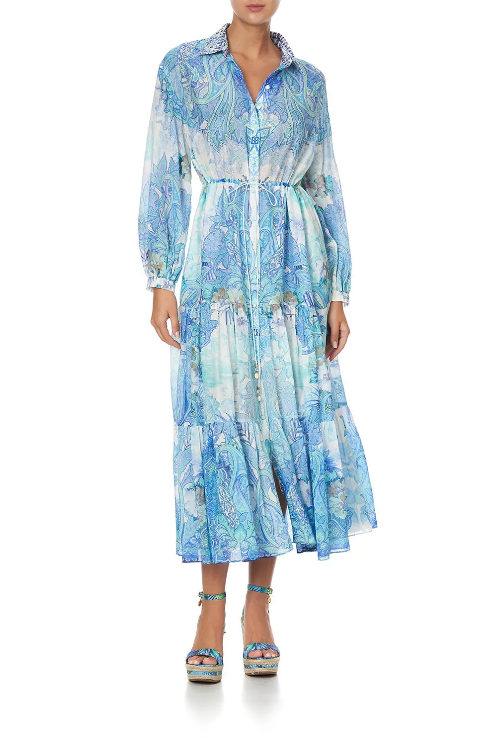 TIERED LONG SHIRT DRESS CALI DREAMING