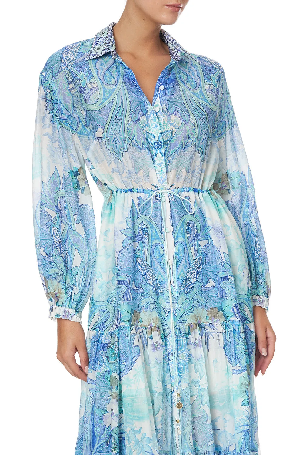 TIERED LONG SHIRT DRESS CALI DREAMING