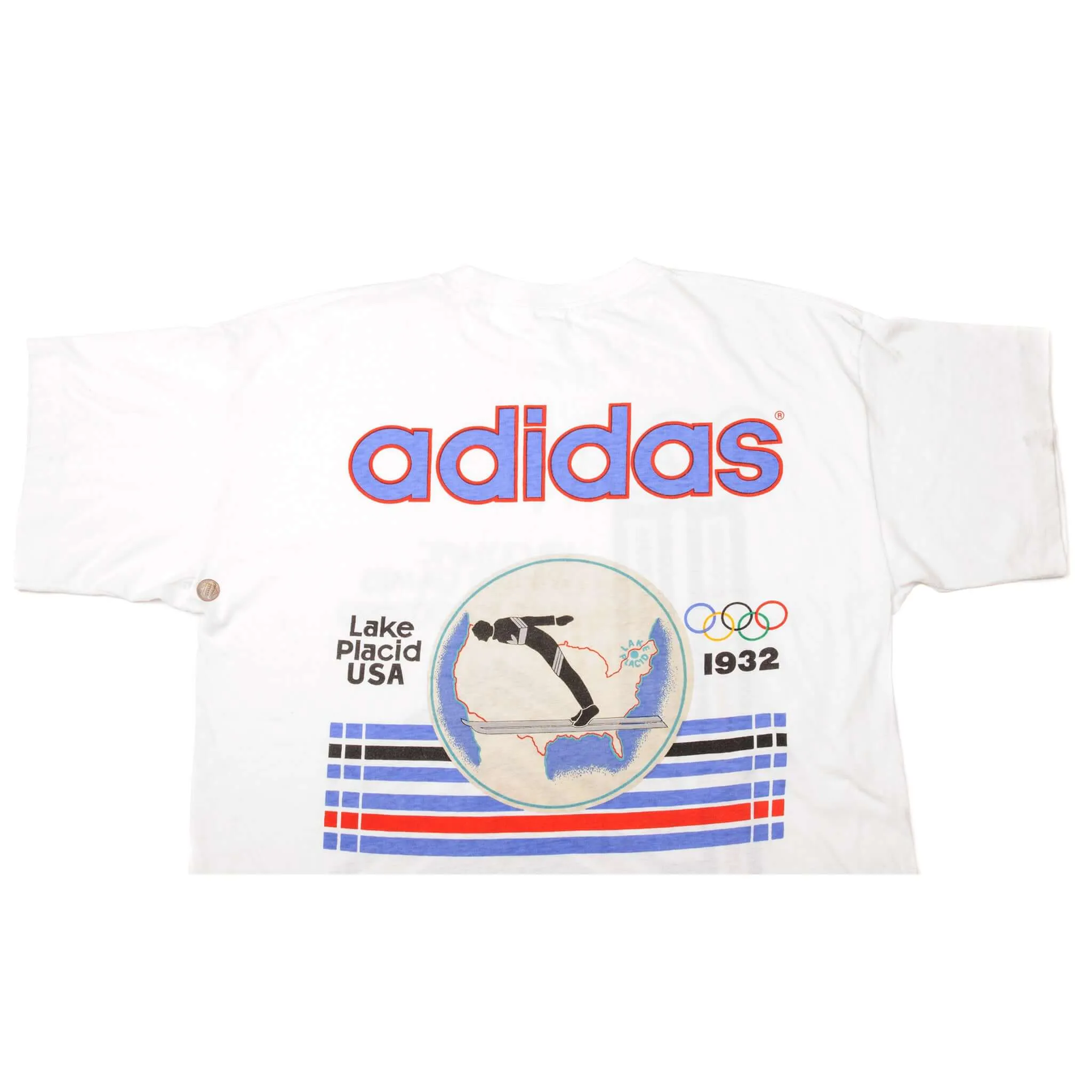 VINTAGE ADIDAS XIII OLYMPIC WINTER GAMES TEE SHIRT 1980 SIZE MEDIUM