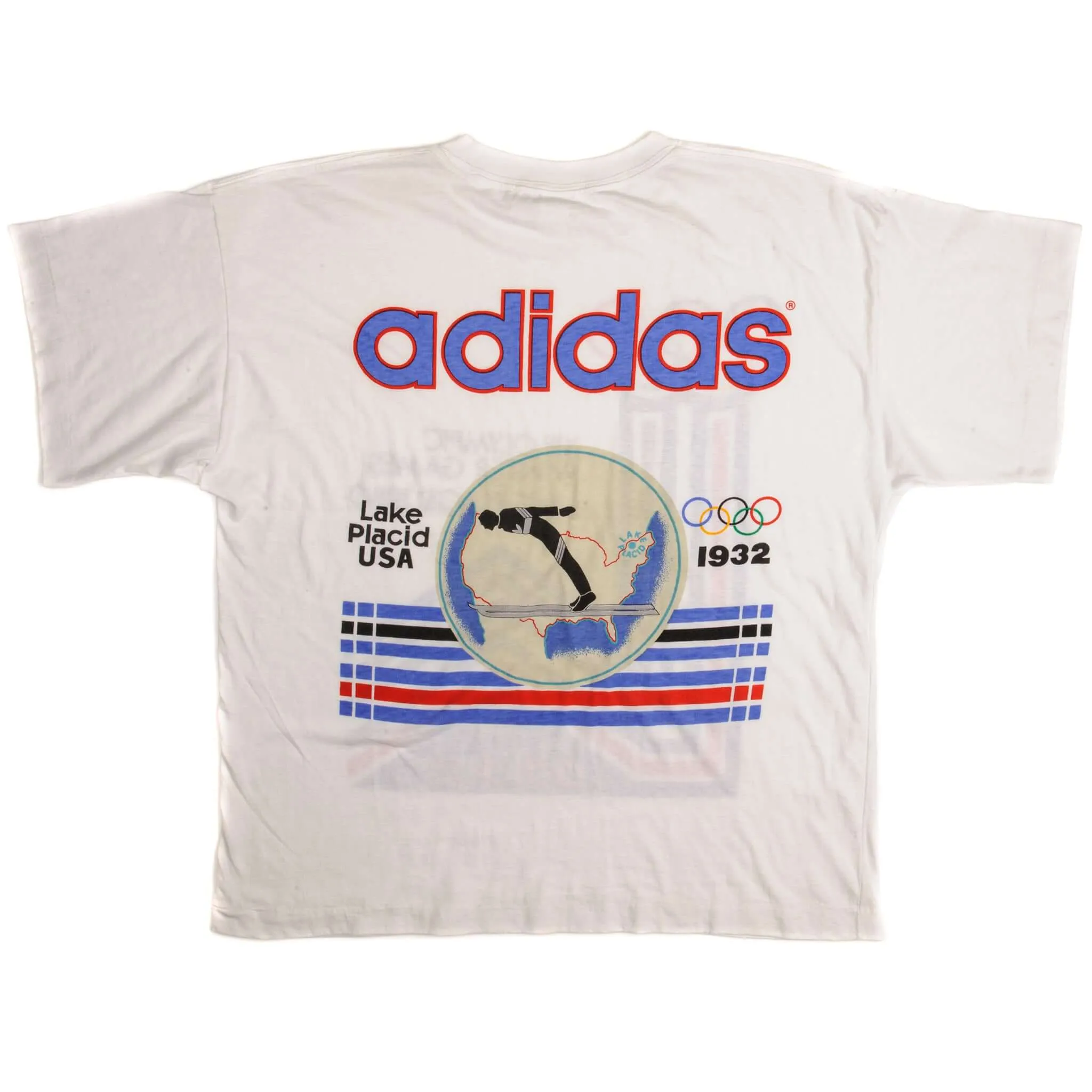 VINTAGE ADIDAS XIII OLYMPIC WINTER GAMES TEE SHIRT 1980 SIZE MEDIUM