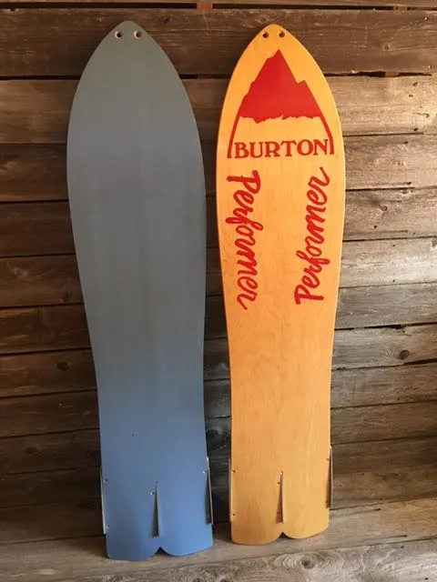 Vintage Burton Performer Snowboards, Set of 2- Blue and Red