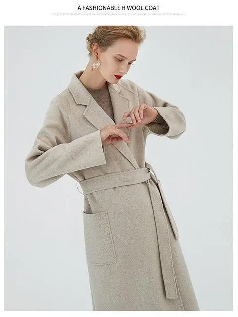 Water Ripple Double-Sided Cashmere Coat