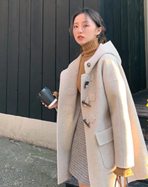 Women Winter Black Long Women Wool Coat Jacket