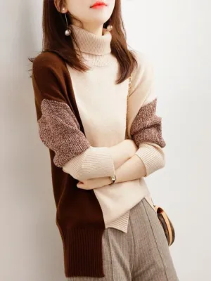 Women's Elegant Knitted Jumper with Patterns | Ideal for Autumn/Winter