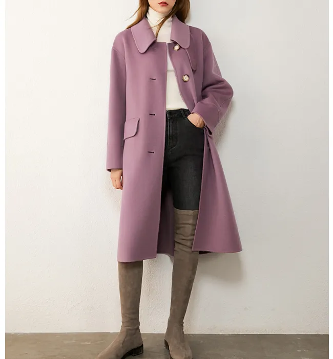 Wool Coat Handmade Long Warm Women Wool Coat Jacket/ 2200