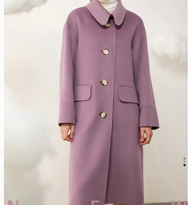 Wool Coat Handmade Long Warm Women Wool Coat Jacket/ 2200