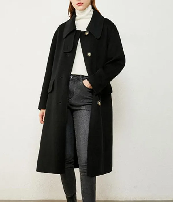 Wool Coat Handmade Long Warm Women Wool Coat Jacket/ 2200