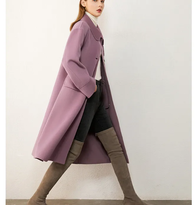 Wool Coat Handmade Long Warm Women Wool Coat Jacket/ 2200