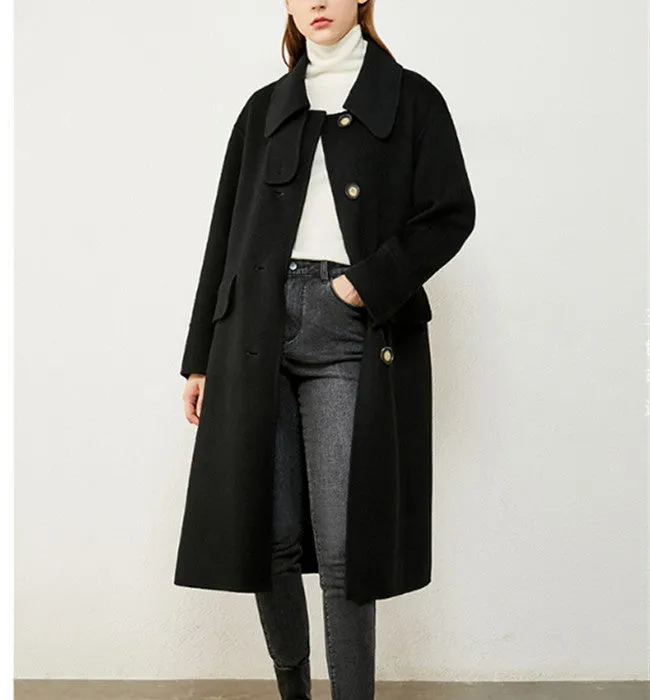 Wool Coat Handmade Long Warm Women Wool Coat Jacket/ 2200