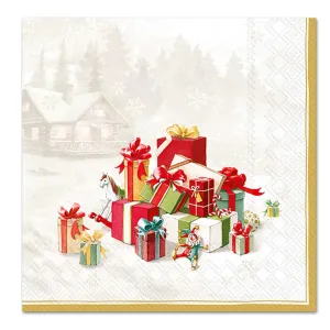 Wrapped Holiday Presents Paper Luncheon Napkins